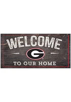 Georgia Bulldogs Welcome Distressed Sign - Red