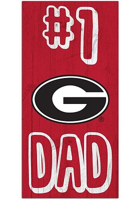 Georgia Bulldogs Number One Dad Sign - Red