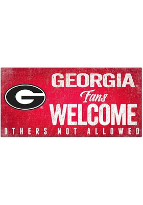 Georgia Bulldogs Fans Welcome 6x12 Sign - Red