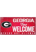 Georgia Bulldogs Fans Welcome 6x12 Sign - Red