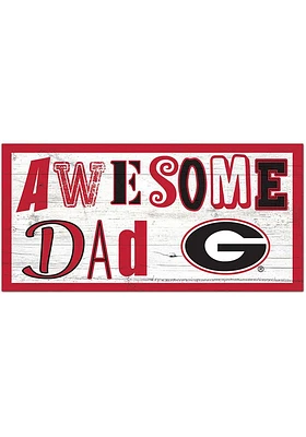 Georgia Bulldogs Awesome Dad Sign - Red