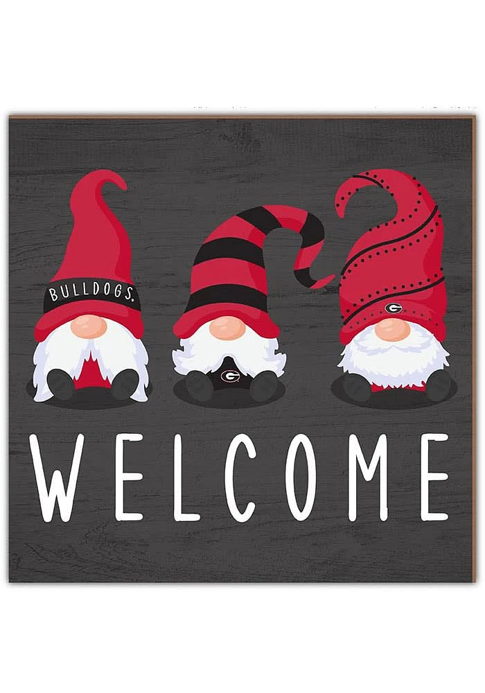 Georgia Bulldogs Welcome Gnomes Sign - Red