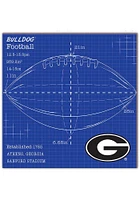 Georgia Bulldogs Ball Blueprint Sign - Red