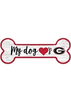 Georgia Bulldogs Dog Bone 6x12 Sign - Red