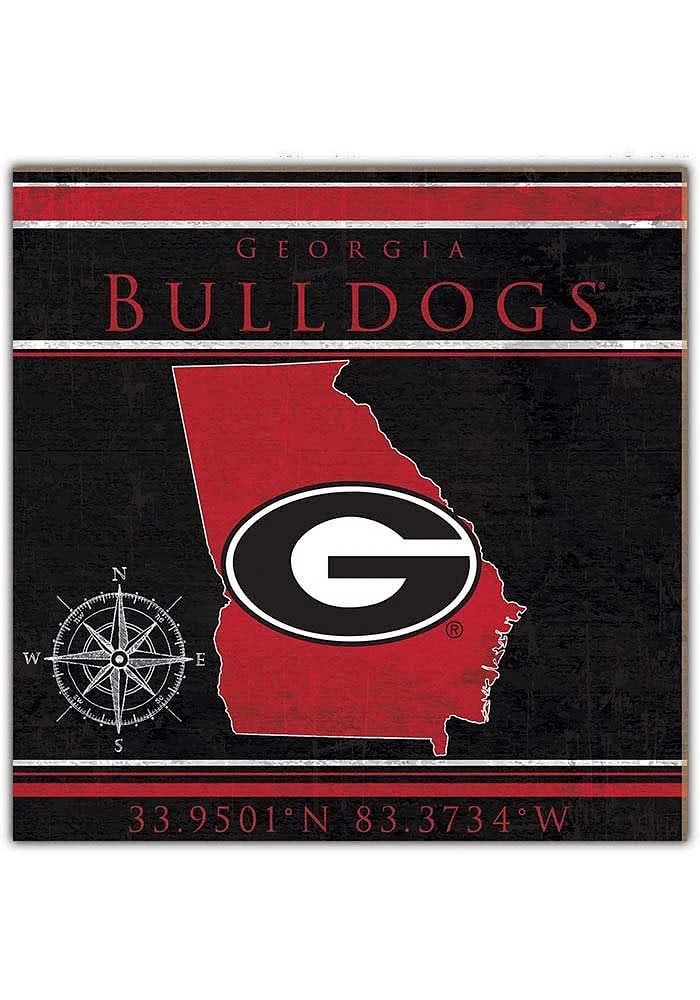 Georgia Bulldogs Coordinates Sign - Red