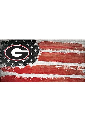 Georgia Bulldogs Flag 6x12 Sign - Red
