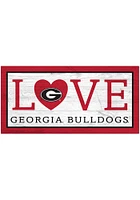 Georgia Bulldogs Love 6x12 Sign - Red