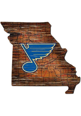 St Louis Blues 12 Mini Roadmap State Sign Sign - Blue