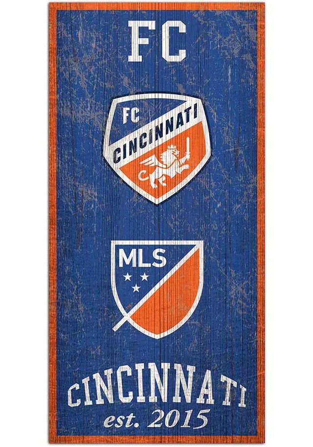 FC Cincinnati 6X12 Heritage Logos Sign