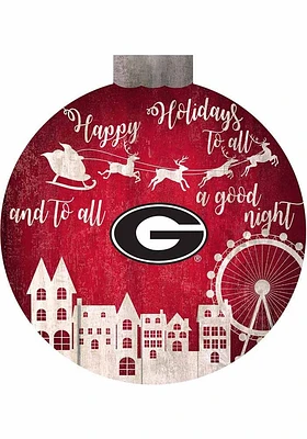 Georgia Bulldogs Christmas Village Sign - Red