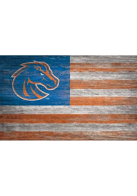 Boise State Broncos Distressed Flag 11x19 Sign - Blue