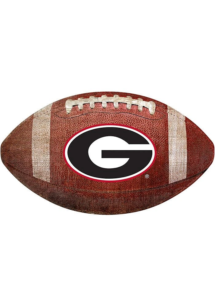 Georgia Bulldogs Baseball Shaped Sign - Red