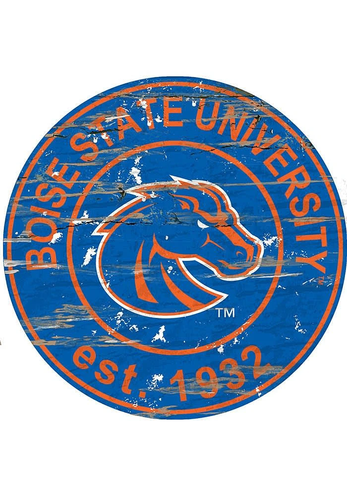 Boise State Broncos Established Date Circle 24 Inch Sign - Blue