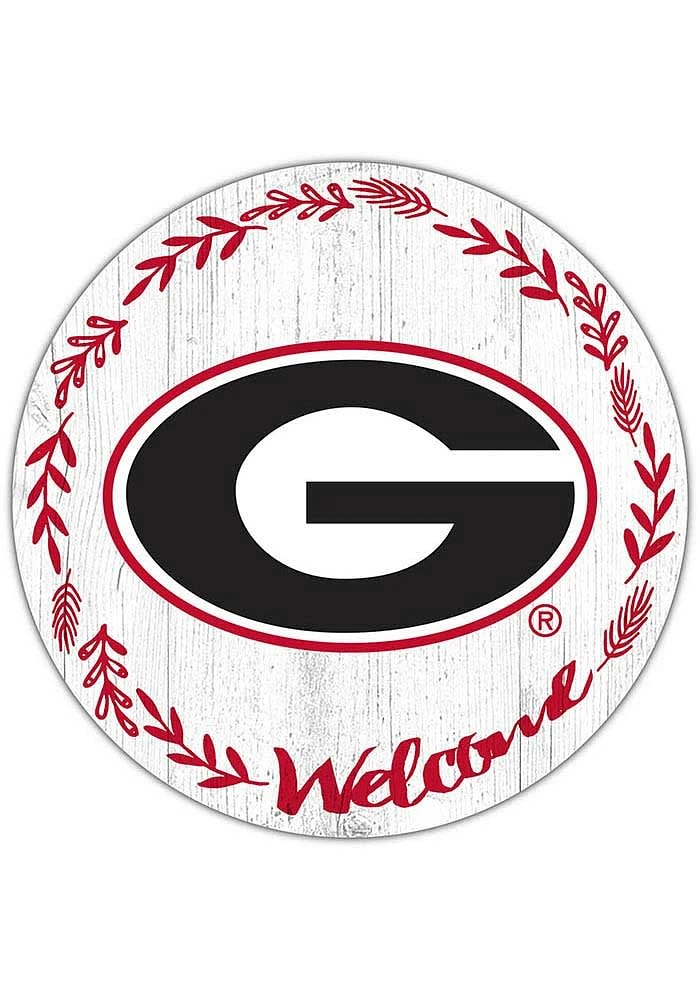 Georgia Bulldogs Welcome Circle Sign - Red