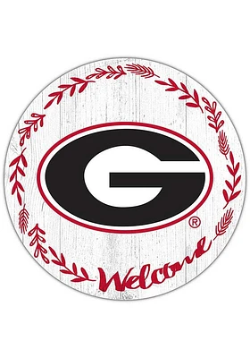Georgia Bulldogs Welcome Circle Sign - Red