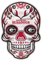 Georgia Bulldogs 12 Inch Sugar Skull Sign - Red