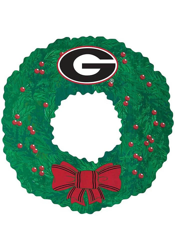 Georgia Bulldogs Team Wreath 16 Inch Sign - Red