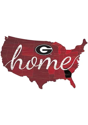 Georgia Bulldogs USA Shape Cutout Sign - Red