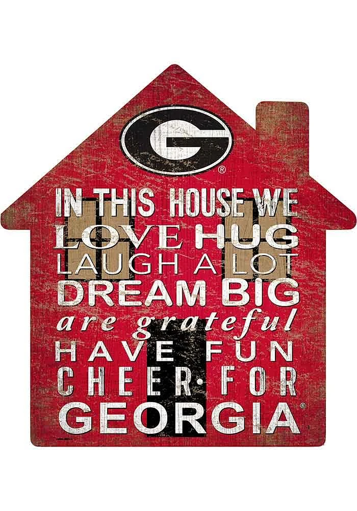 Georgia Bulldogs 12 inch House Sign - Red