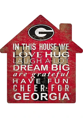 Georgia Bulldogs 12 inch House Sign - Red