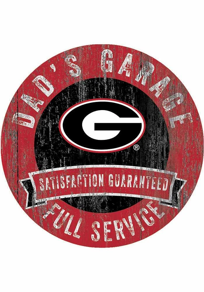 Georgia Bulldogs Dads Garage Sign - Red