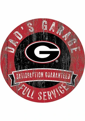 Georgia Bulldogs Dads Garage Sign - Red