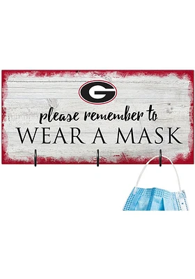 Georgia Bulldogs Please Wear Your Mask Sign - Red