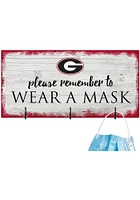 Georgia Bulldogs Please Wear Your Mask Sign - Red