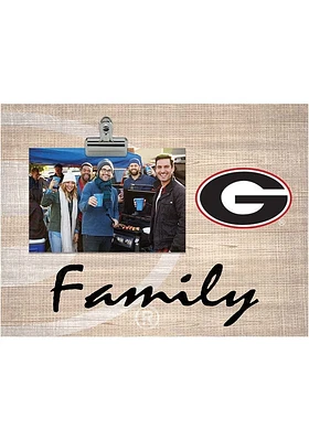 Georgia Bulldogs Family Burlap Clip Picture Frame - Red