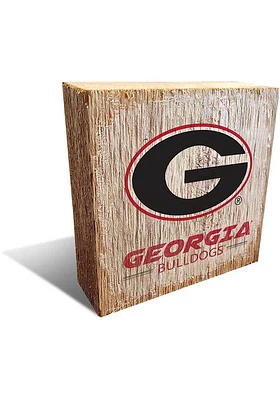 Georgia Bulldogs Logo Block Sign - Red