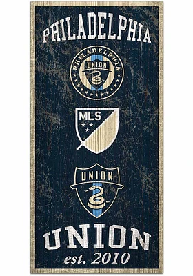 Philadelphia Union 6X12 Heritage Logos Sign - Blue