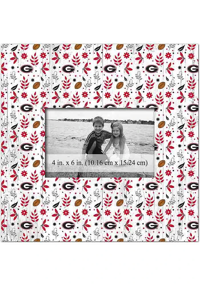 Georgia Bulldogs Floral Pattern Picture Frame - Red