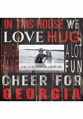 Georgia Bulldogs In This House 10x10 Picture Frame - Red