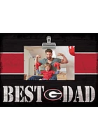 Georgia Bulldogs Best Dad Striped Clip Picture Frame - Red