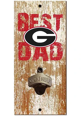 Georgia Bulldogs Best Dad Bottle Opener Sign - Red