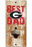 Georgia Bulldogs Best Dad Bottle Opener Sign - Red