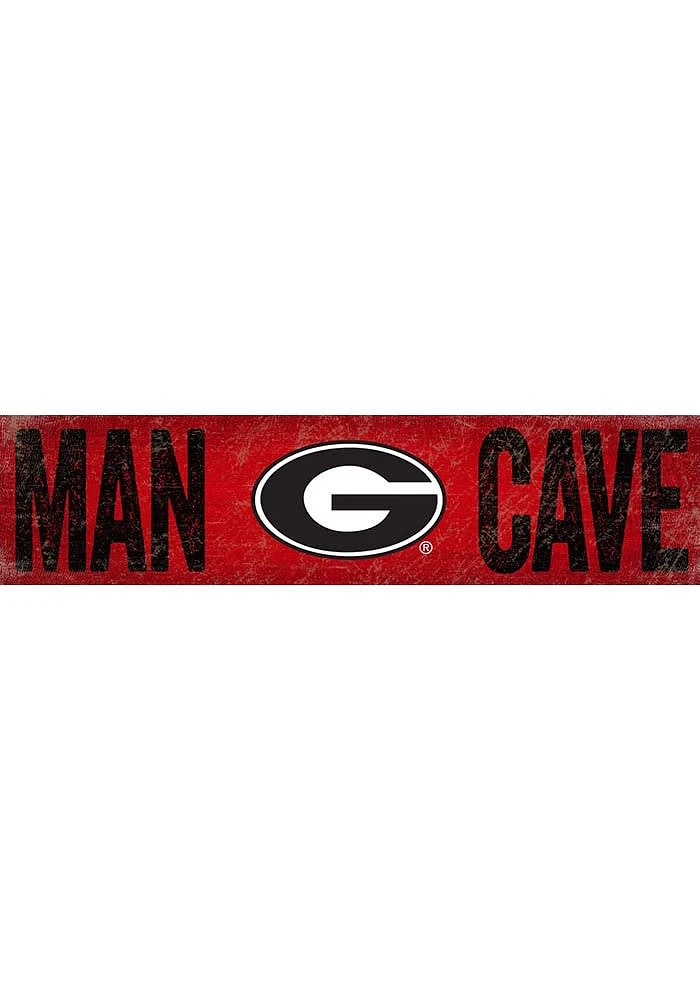 Georgia Bulldogs Man Cave 6x24 Sign - Red