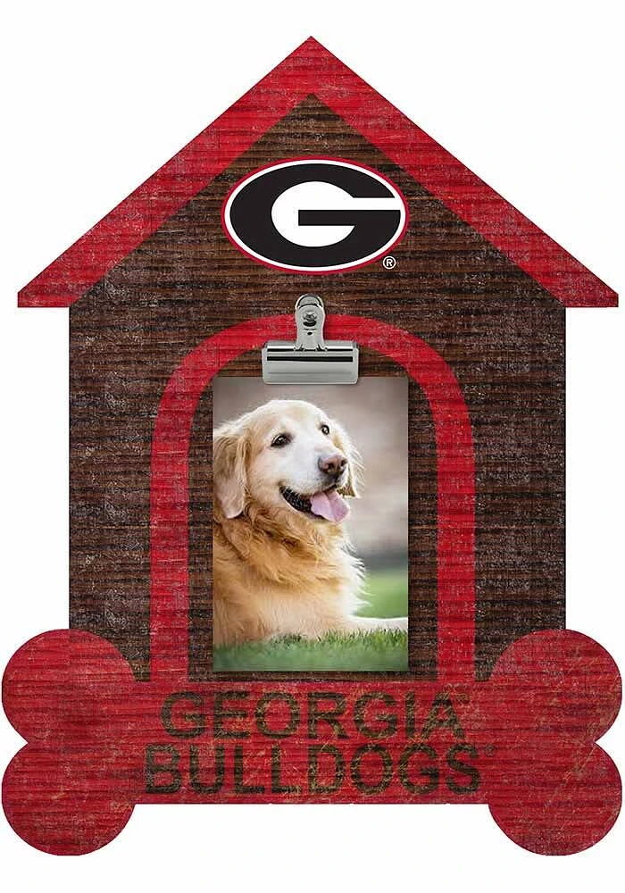 Georgia Bulldogs Dog Bone House Clip Picture Frame - Red