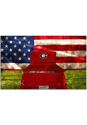 Georgia Bulldogs Patriotic Retro Truck Sign - Red