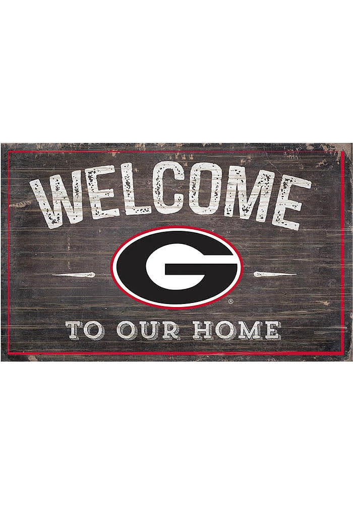 Georgia Bulldogs Welcome to our Home Sign - Red