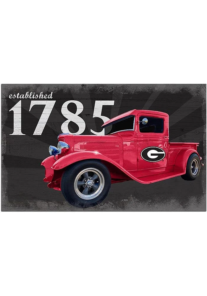 Georgia Bulldogs Established Truck Sign - Red