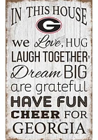 Georgia Bulldogs In This House 11x19 Sign - Red