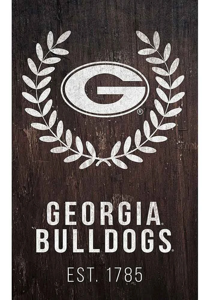 Georgia Bulldogs Laurel Wreath Sign - Red