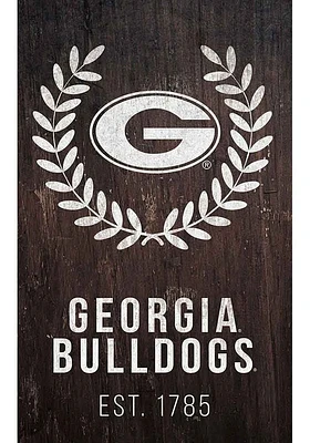 Georgia Bulldogs Laurel Wreath Sign - Red