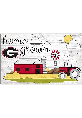 Georgia Bulldogs Home Grown Sign - Red
