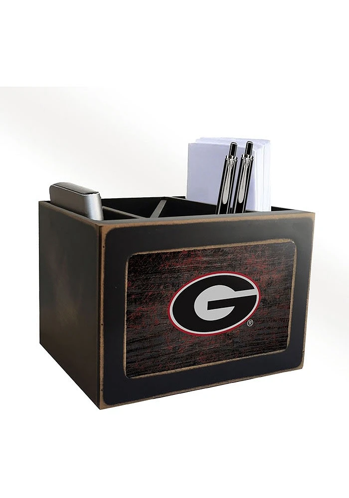 Georgia Bulldogs Distressed Desktop Organizer Desk Accessory