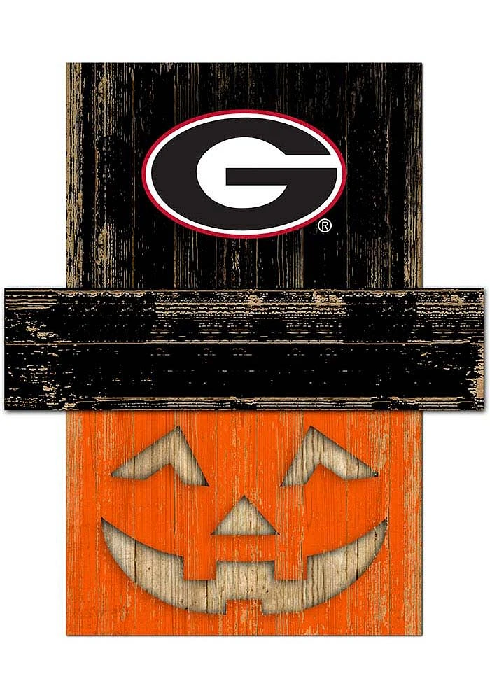 Georgia Bulldogs Pumpkin Head Sign - Red