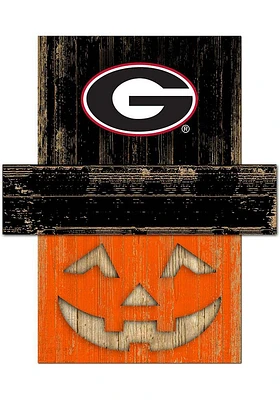 Georgia Bulldogs Pumpkin Head Sign - Red