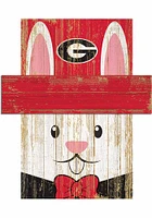 Georgia Bulldogs Easter Bunny Head Sign - Red