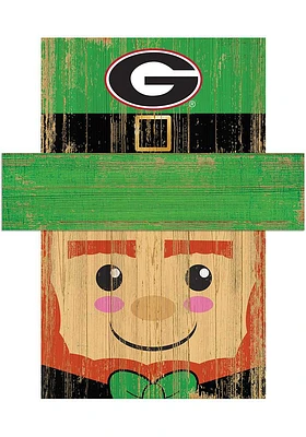 Georgia Bulldogs Leprechaun Head Sign - Red
